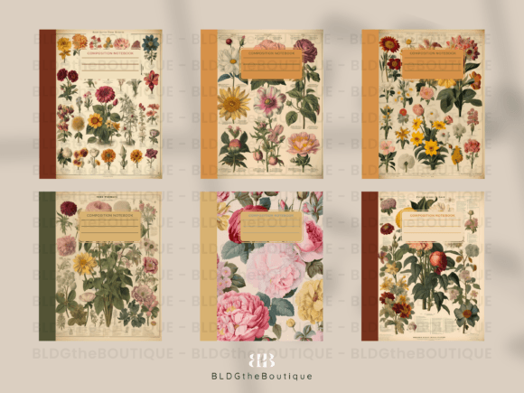 Vintage Floral Notebook Cover KDP PLR - Image 4