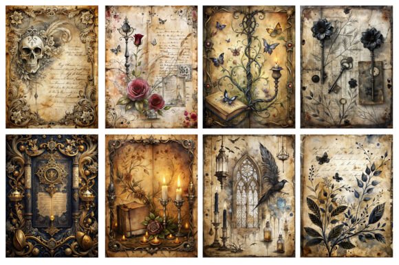 Vintage Gothic Junk Journal Page - Image 2