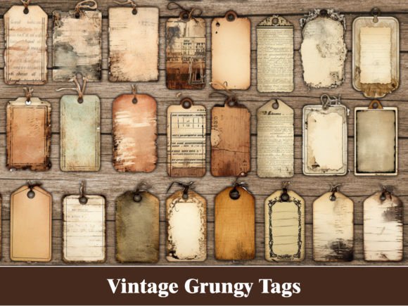 Vintage Grungy Junk Journal Tags