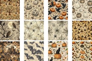 Alternative view of Vintage Halloween Digital Paper