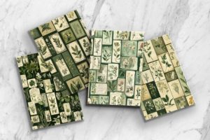 Alternative view of Vintage Herb Labels Collage Backgrounds