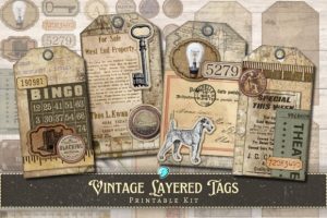 Vintage Layered Tags Printable Kit
