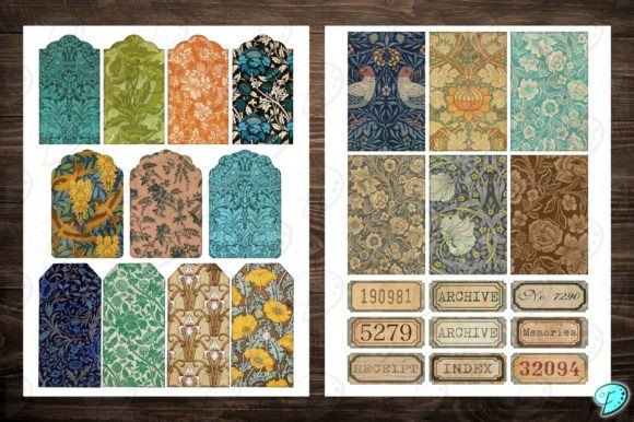 Vintage Morris Style Printable Ephemera - Image 4