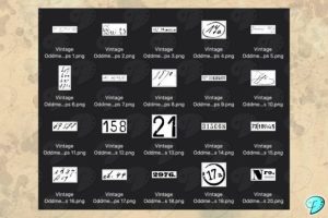 Alternative view of Vintage Oddments Digi Stamps PNG Clipart