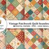 Vintage Patchwork Quilt Seamless Digital
