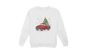 Alternative view of Vintage Red Truck with Christmas Tree