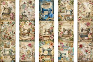 Alternative view of Vintage Sewing Junk Journal Page