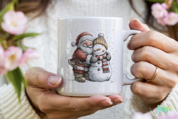 Alternative view of Vintage Snowman Clipart Sublimation