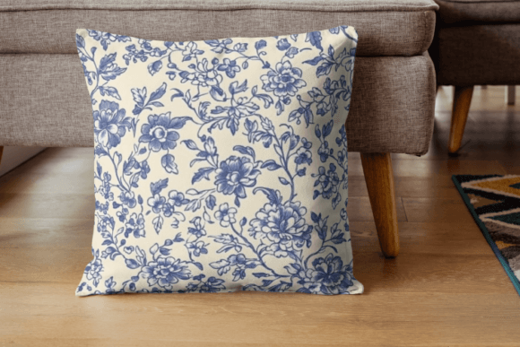 Vintage Tiny Blue Toile De Jouy Pattern - Image 3