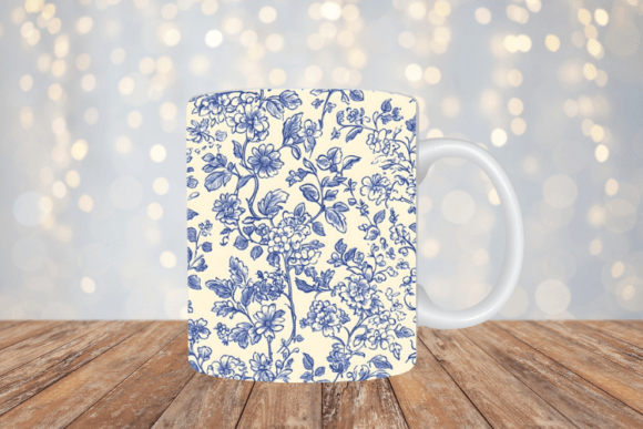 Vintage Tiny Blue Toile De Jouy Pattern - Image 4