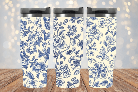Vintage Tiny Blue Toile De Jouy Pattern - Image 5