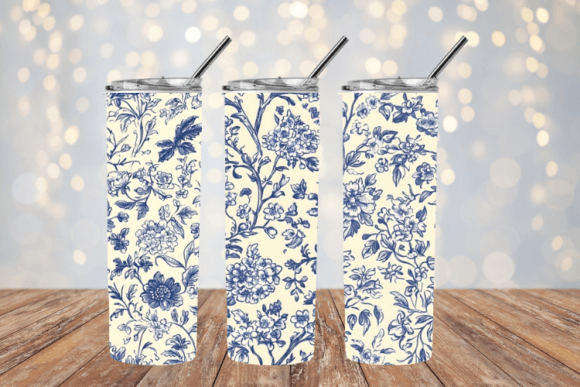 Vintage Tiny Blue Toile De Jouy Pattern - Image 6