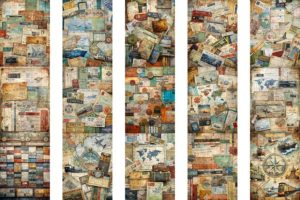 Alternative view of Vintage Travel Tickets Junk Journal Page