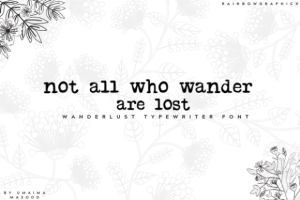 Alternative view of Wanderlust Typewriter Font