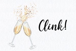 Watercolor Champagne Glasses