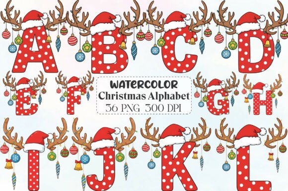 Watercolor Christmas Alphabet