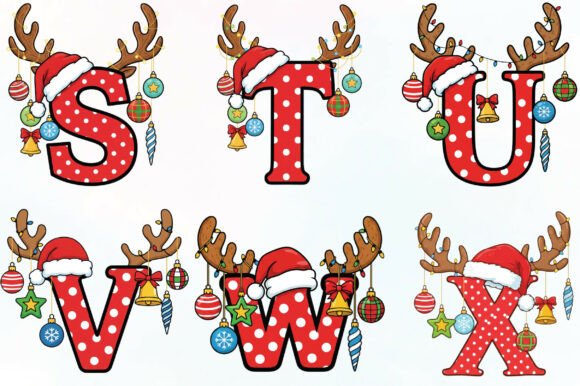 Watercolor Christmas Alphabet - Image 3