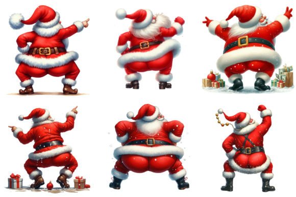 Watercolor Christmas Funny Santa Clipart - Image 4