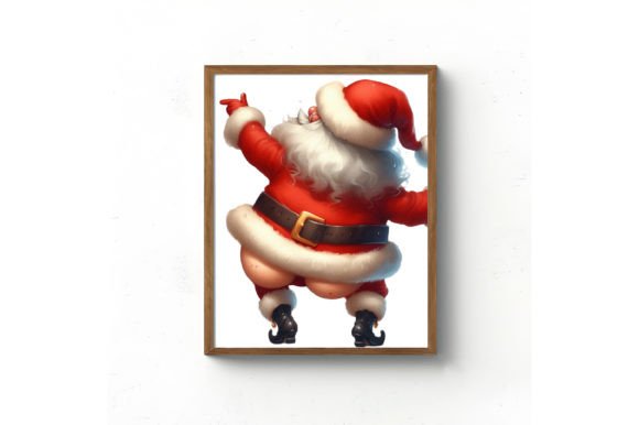 Watercolor Christmas Funny Santa Clipart - Image 5
