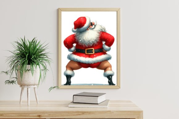 Watercolor Christmas Funny Santa Clipart - Image 6
