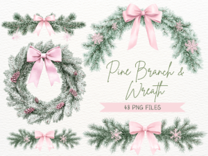 Watercolor Christmas Garland Collection