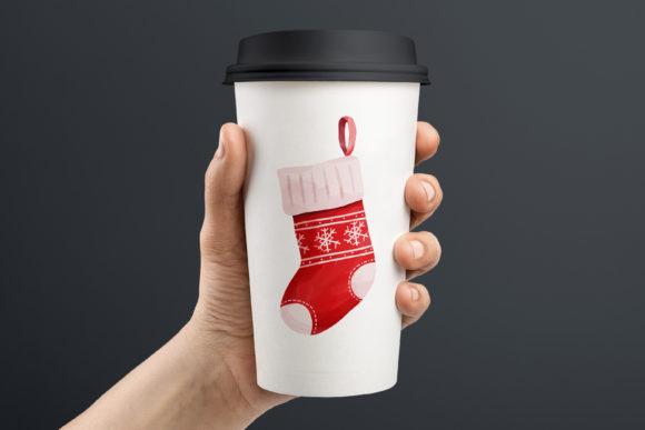 Watercolor Christmas Stockings Clipart C - Image 5