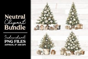 Watercolor Christmas Tree Bundle