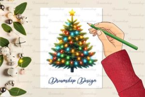 Alternative view of Watercolor Christmas Tree Clipart