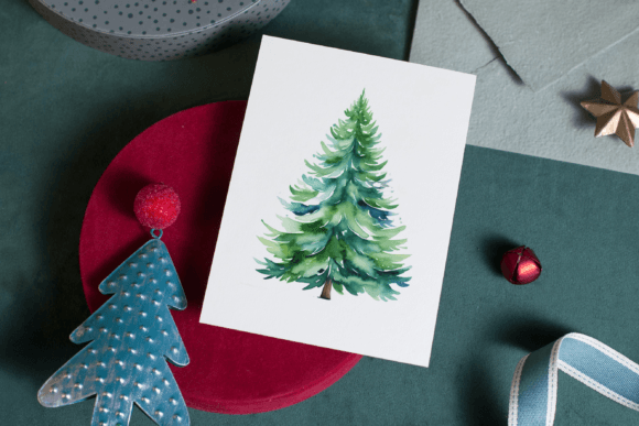 Alternative view of Watercolor Christmas Trees PNG Cliparts