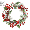 Watercolor Christmas Wreath Clipart