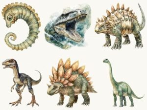 Alternative view of Watercolor Dinosaur Clipart Bundle