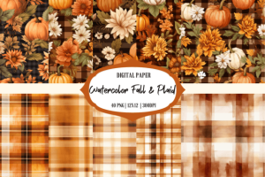 Watercolor Fall Background Bundles