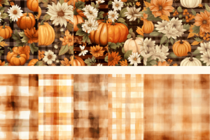 Alternative view of Watercolor Fall Background Bundles