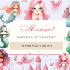 Watercolor Mermaid Clipart Bundle