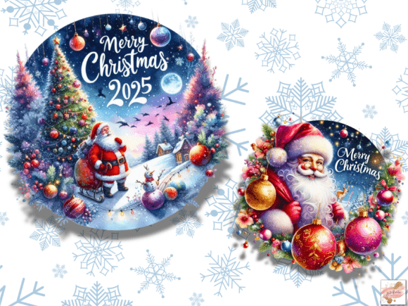 Watercolor Merry Christmas Png Bundle - Image 8