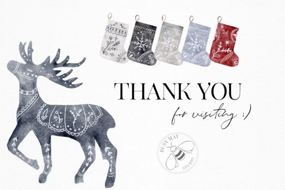 Watercolor Nordic Christmas Swedish Art - Image 5