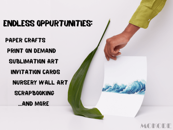 Watercolor Ocean Waves Borders - Image 6