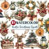 Watercolor Rustic Christmas Clipart