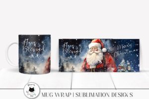 Alternative view of Watercolor Santa Mug Design | Santa Wrap