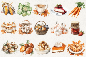 Alternative view of Watercolor Thanksgiving Clipart