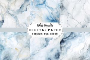 Watercolor White Marble Background