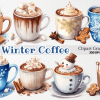 Watercolor Winter Holiday Coffee Drinks