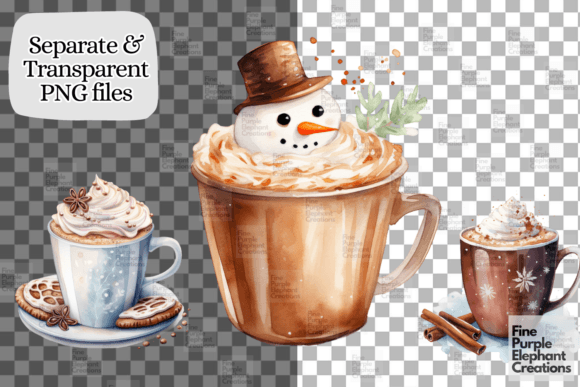 Watercolor Winter Holiday Coffee Drinks - Image 2