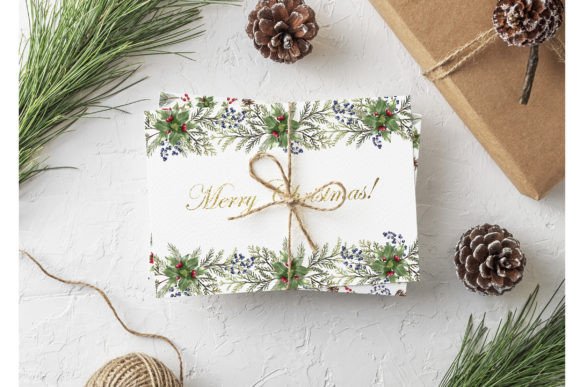 Watercolor Christmas Border Clipart - Image 5