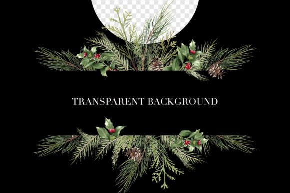 Watercolor Christmas Frame Border PNG - Image 4