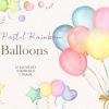 Watercolor Rainbow Balloons Clipart