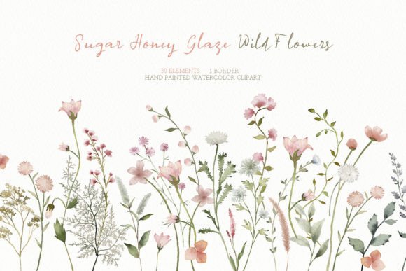 Watercolor Spring Wildflower Clipart