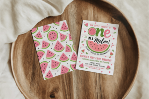 Alternative view of Watermelon Birthday Invitation Template