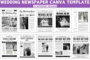 Alternative view of Wedding Newspaper Canva Template