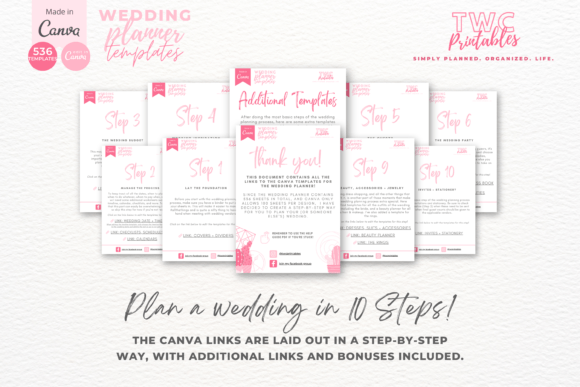 Wedding Planner Canva Templates | PINKS - Image 5